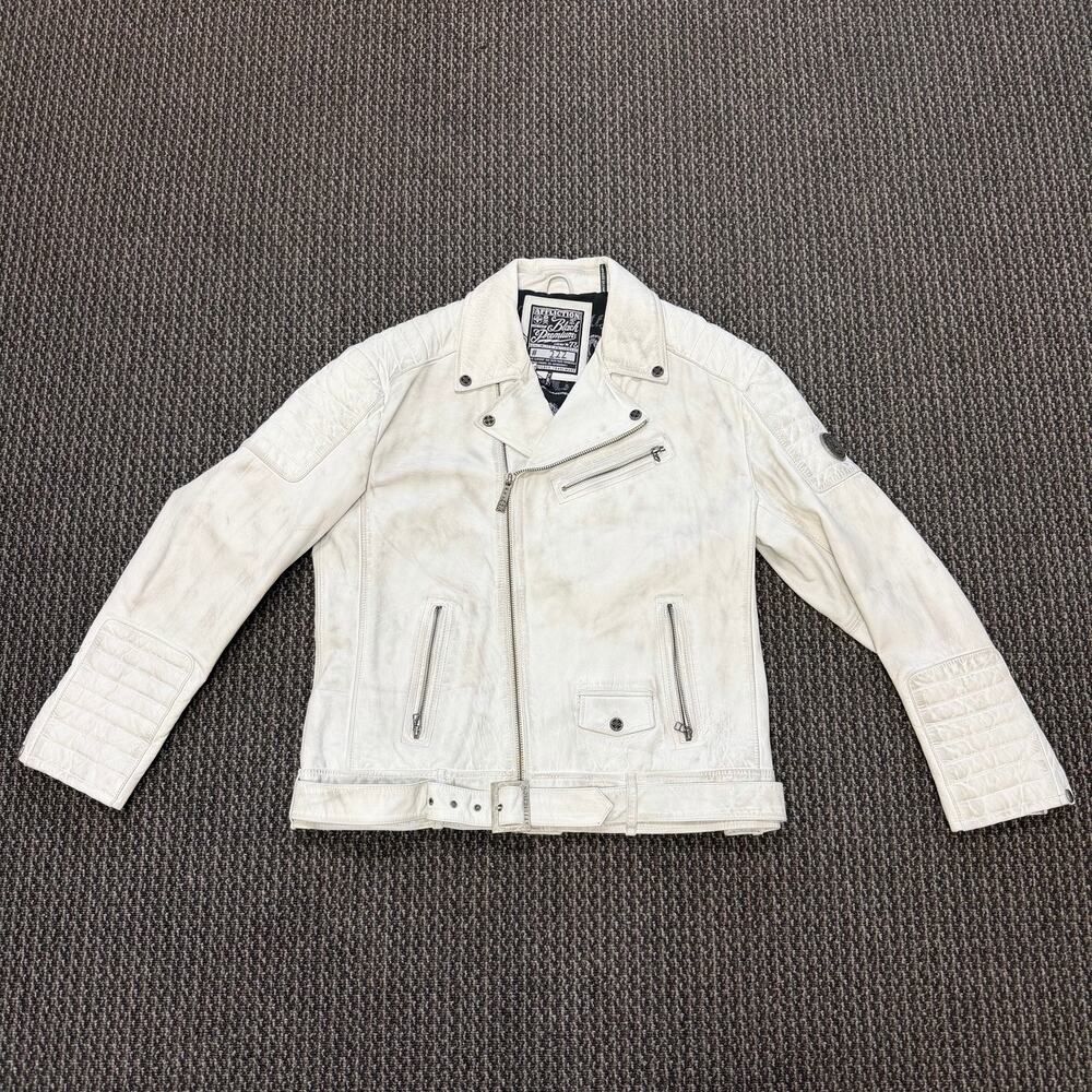 Vintage Affliction Black Premium Lim Edition #222 100% White Leather Size 3XL